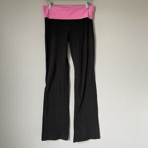 Vintage y2k 2000's Victoria's Secret PINK Fold Over Logo Flare Leggings Small